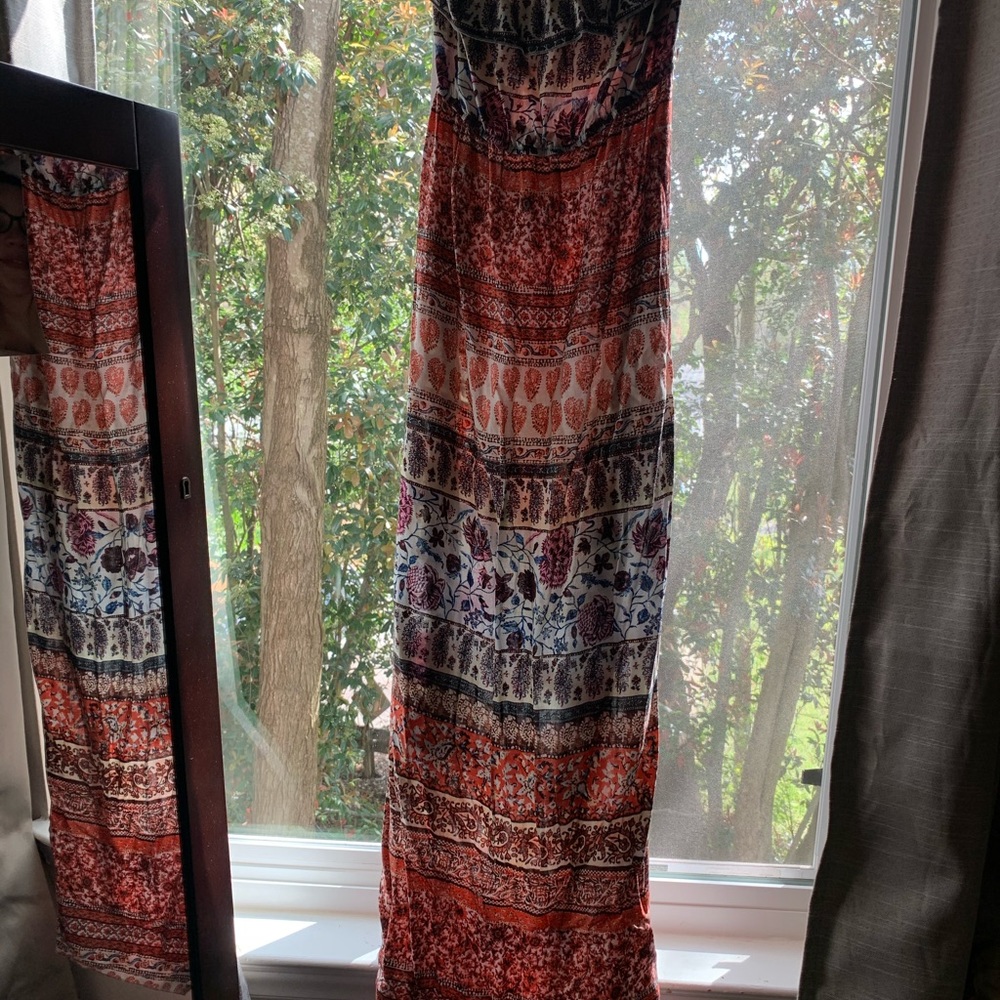 NWOT Boho Strapless Maxi dress